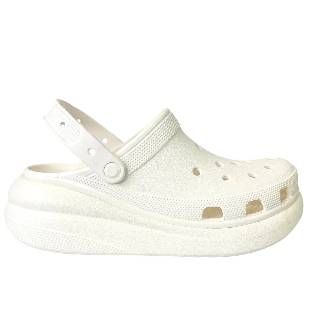 Crocs Crush Clog Mens M12 White‎ Platform Chunky Comfort Sandals 207521